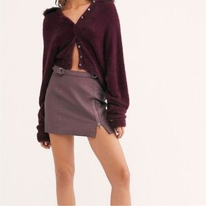 Free People Midnight Magic Vegan Leather Skirt